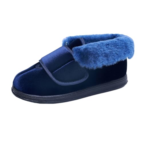 Lifup Damen Plüschige Wärme Diabetiker Schuhe Verstellbare Ödem Geschwollen Walkingschuhe Blau 39 von Lifup