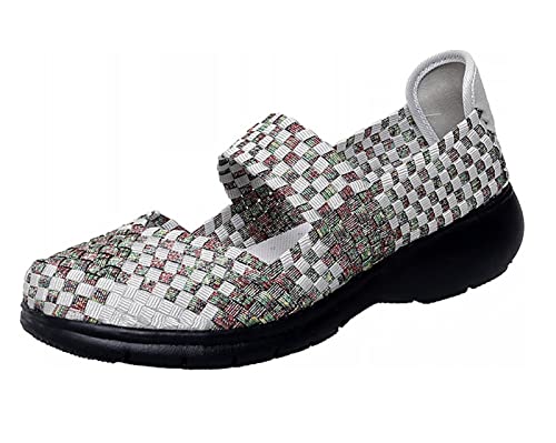 Lifup Damen Slip On Sneaker Geflochtene Leichte Elastische Gemütlich Sportschuhe Turnschuhe Bequem Freizeitschuhe Walking Schuhe Grau 37 EU von Lifup