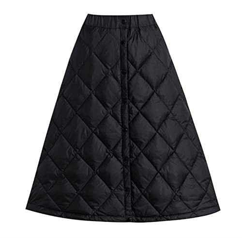 Lifup Damen Warmer Daunen Rock Maxirock Hohe Taille Röck Lang Thermorock Rock Schwarz M von Lifup