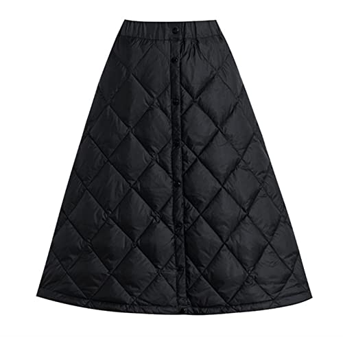 Lifup Damen Warmer Daunen Rock Maxirock Hohe Taille Röck Lang Thermorock Rock Schwarz S von Lifup