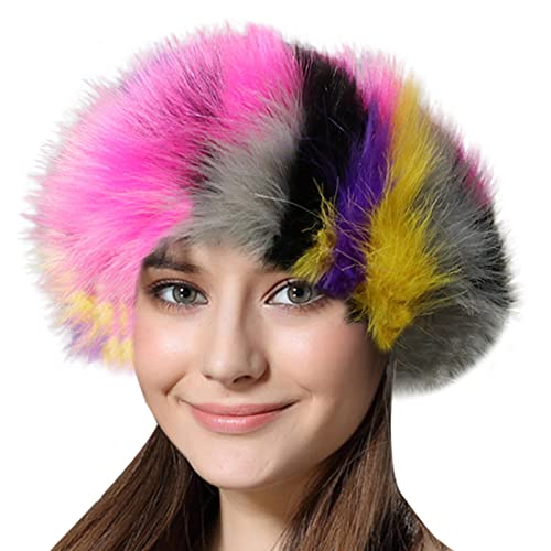 Lifup Damen Winter Kunstfell Stirnband Elastische Ohrenschützer Fuchsie Violett One size von Lifup