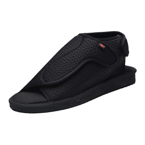 Lifup Hausschuhe mit Klettverschluss Verstellbare Orthopädische Damen Diabetiker Schuhe Schwarz 42.5 von Lifup