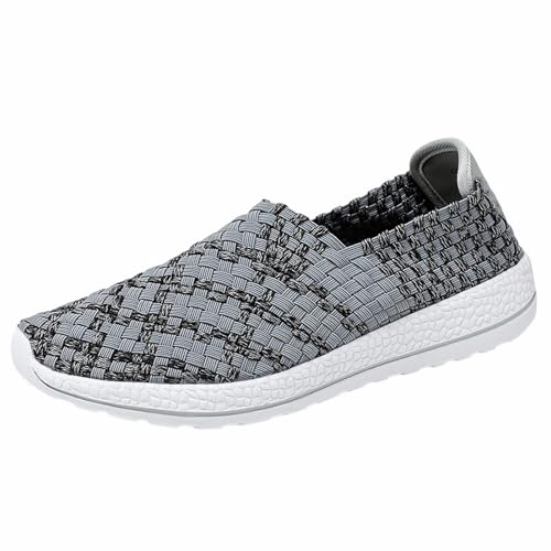 Lifup Slip-On Sneakers Herren Ohne Schnürsenkel Walkingschuhe Turnschuhe Atmungsaktiv Fitness Freizeitschuhe Sportschuhe Laufschuhe Grau 40 EU von Lifup