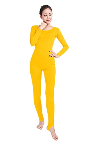 Lifup Unisex Bodysuit Ganzanzug Kostüm Ganzkörperanzug Fasching für Erwachsenen Gelb XS von Lifup