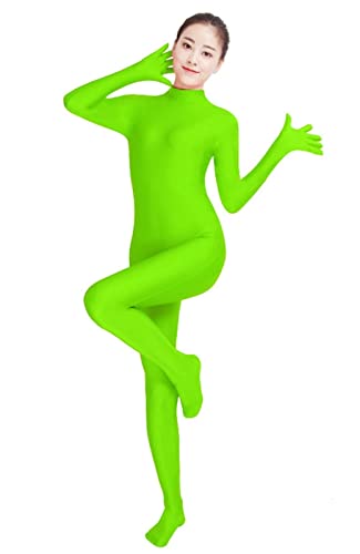 Lifup Unisex Bodysuit Ganzkörperanzug Kostüm Ganzkörperanzug Fasching für Erwachsenen Neon Grün 2XL von Lifup