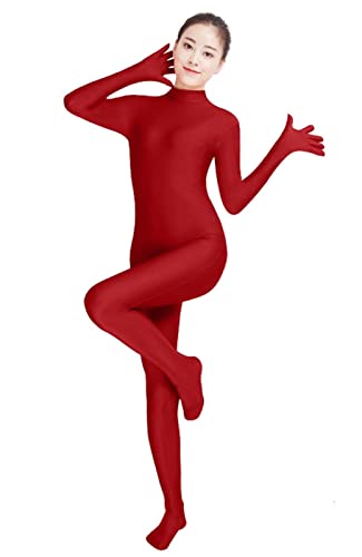 Lifup Unisex Bodysuit Ganzkörperanzug Kostüm Ganzkörperanzug Fasching für Erwachsenen Weinrot 3XL von Lifup