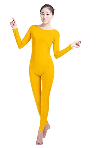Lifup Unisex Ganzkörperanzug Kostüm Ganzkörperanzug Fasching Bodysuit für Erwachsenen Gelb L von Lifup