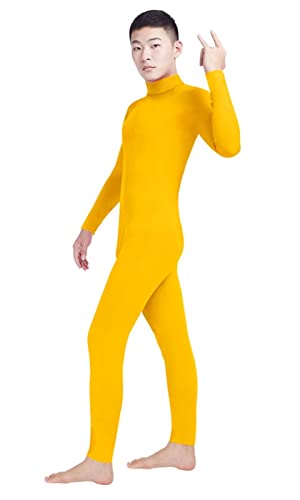 Lifup Unisex Rollkragen Ganzkörperanzug Anzug Suit Kostüm Lange Ärmel Barfuß Outfit Gelb M von Lifup