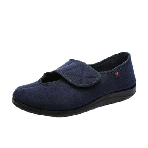 Lifup Winter Damen Diabetiker Schuhe Ödem Geschwollen Weit Verstellbare Leichte Hausschuhe Blau 42.5 von Lifup
