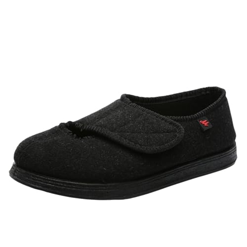Lifup Winter Damen Diabetiker Schuhe Ödem Geschwollen Weit Verstellbare Leichte Hausschuhe Schwarz 42 von Lifup
