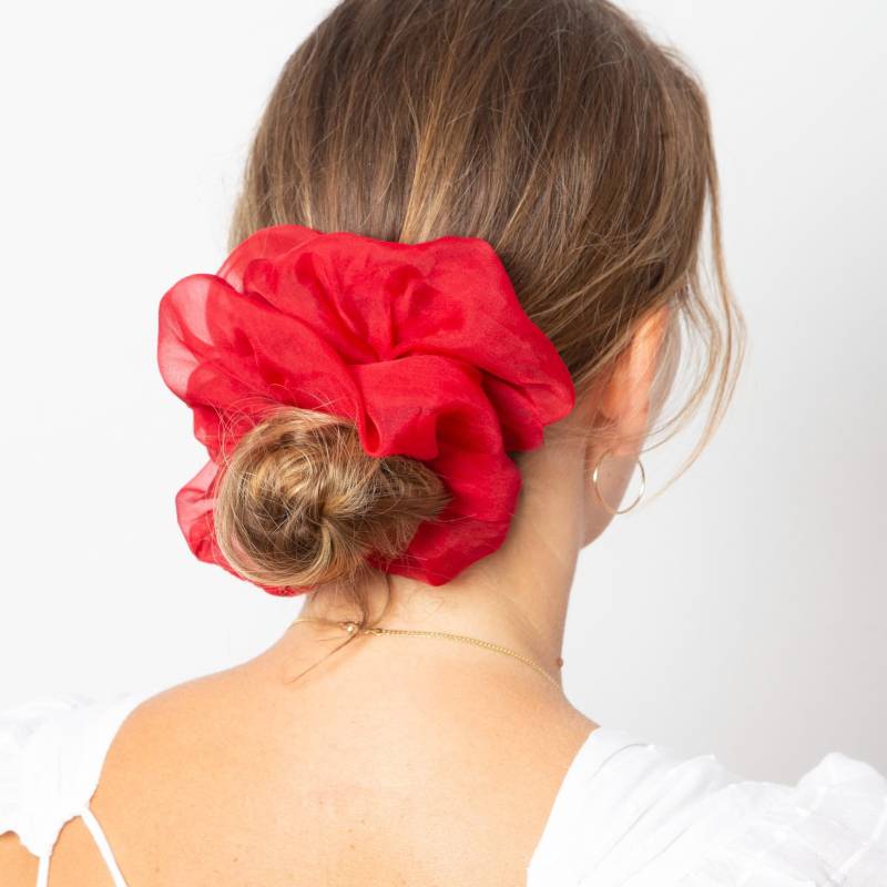 Rot Seide Organza Scrunchie Handgemachte Weihnachtsgeschenk Valentinstag Geschenk von LigaKandele