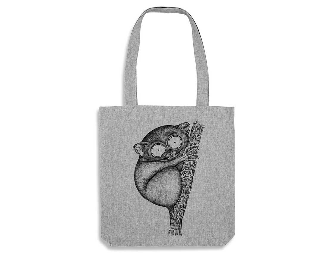 Tasche - Nachhaltige Jutetasche Bedruckt Hochwertige Stabile Einkaufstasche Koboldmaki von Ligarti