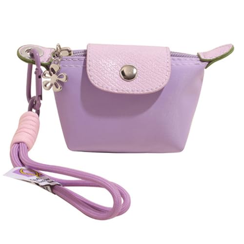 Ligficn Münzgeldbörse mit Handgelenk, kleines Kleingeld, Kartenhalter, Vintage-Nylon-Tasche, Mini-Schlüsselanhänger, Geldbörse für Damen und Herren, Violett, modisch von Ligficn