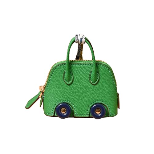 Mini-Tragetasche für Damen, Schlüsselanhänger, niedliche Tragetasche, Münzgeldbörse, Schlüsselanhänger, Mini-Rucksack, Schlüsselanhänger, Geldbörse aus PU-Leder, Grün , 3.54*2.36*3.94inch von Ligficn