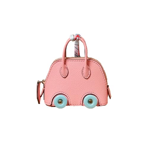 Mini-Tragetasche für Damen, Schlüsselanhänger, niedliche Tragetasche, Münzgeldbörse, Schlüsselanhänger, Mini-Rucksack, Schlüsselanhänger, Geldbörse aus PU-Leder, Pink, 3.54*2.36*3.94inch von Ligficn