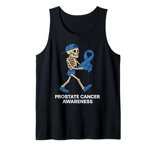 Halloween Skelett Prostatakrebs Bewusstsein Männer Frauen Kinder Tank Top von Light Blue Ribbon Prostate Cancer Survivor Apparel
