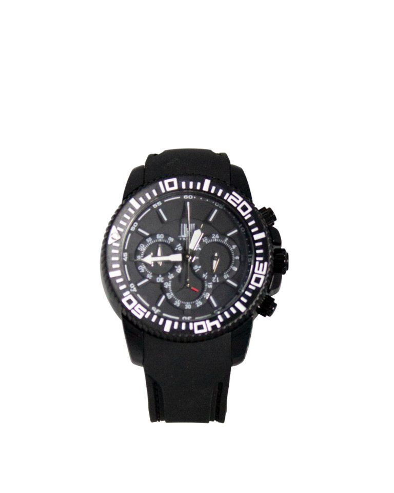 Light Time Chronograph Armbanduhr Herren Aluminium Silikonband Schwarz L135BLK von Light Time