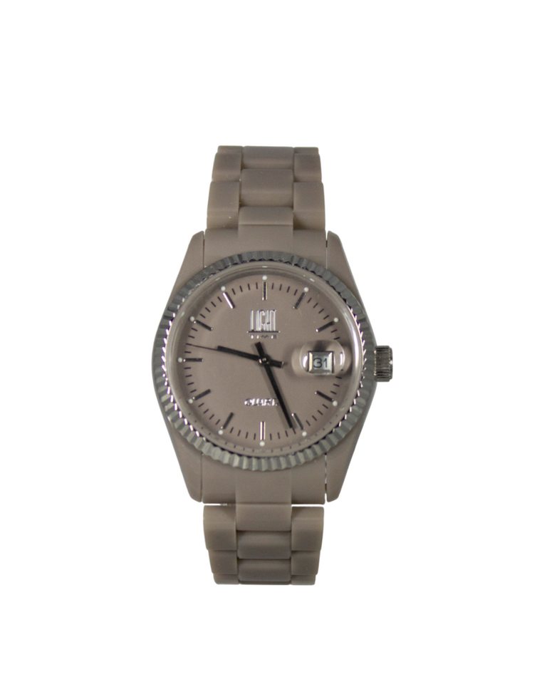 Light Time Quarzuhr Armbanduhr Damen Datum Kunststoff Grau L142KHK, Datumsanzeige von Light Time