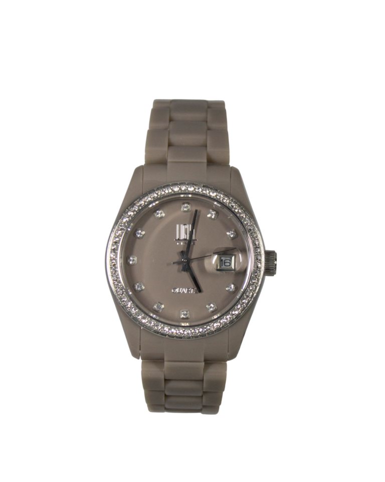 Light Time Quarzuhr Armbanduhr Damen Datum Kunststoff Grau L143KHK, Datumsanzeige von Light Time