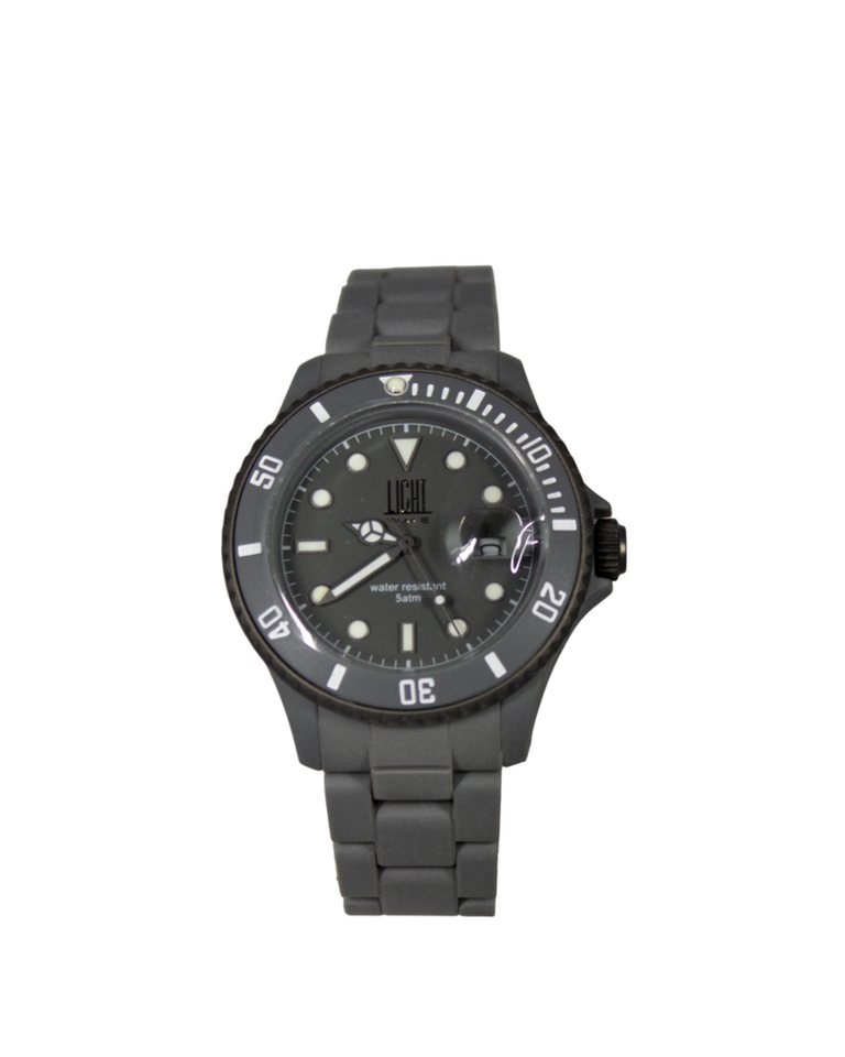 Light Time Quarzuhr Armbanduhr Damen Datum Kunststoff Grau Silber L144GRY, Datumsanzeige von Light Time