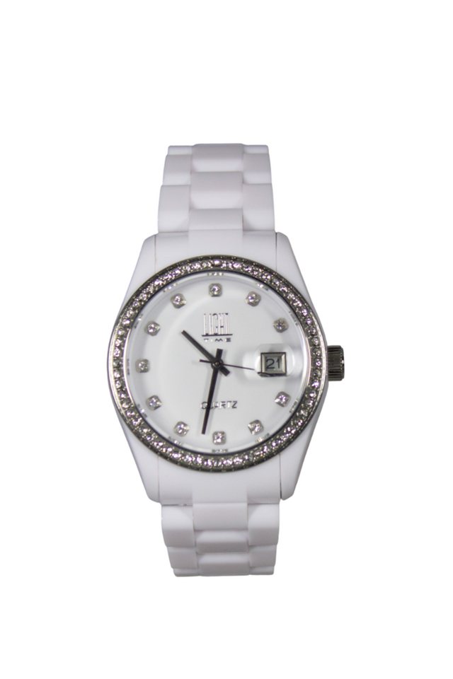 Light Time Quarzuhr Armbanduhr Damen Datum Kunststoff Weiß L143WHT, Datumsanzeige von Light Time
