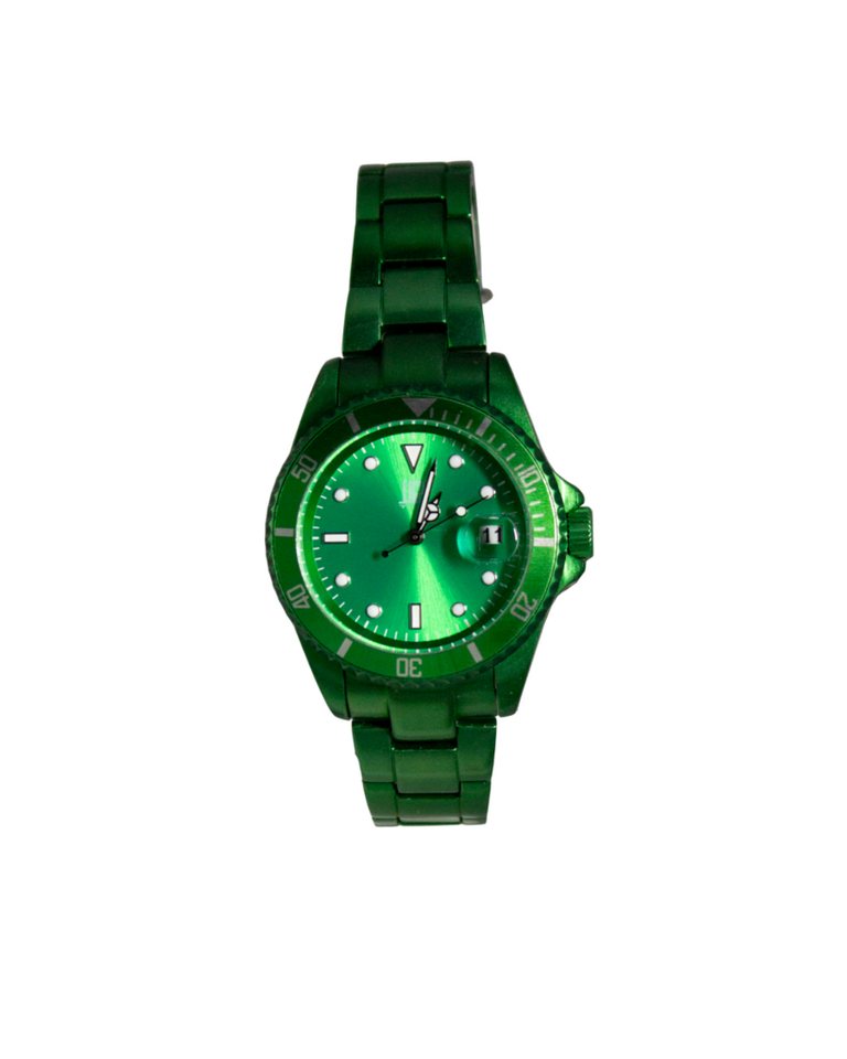 Light Time Quarzuhr Armbanduhr Damen Herren Datum Aluminium Grün L125GRE, Datumsanzeige Light Time Quarzuhr Armbanduhr Damen Herren Datum Aluminium Grün L125GRE, Datumsanzeige von Light Time