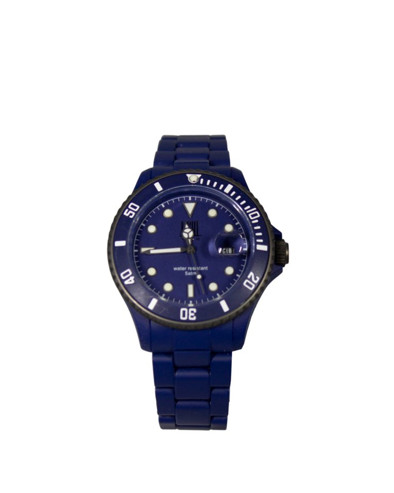 Light Time Quarzuhr Armbanduhr Damen Herren Datum Kunststoff Blau L141NVY, Datumsanzeige von Light Time