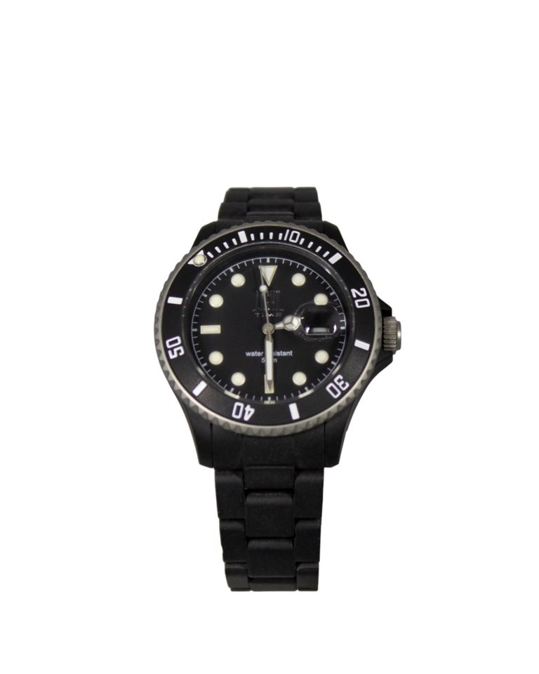 Light Time Quarzuhr Armbanduhr Damen Herren Datum Kunststoff Schwarz L141DKGSIL, Datumsanzeige von Light Time