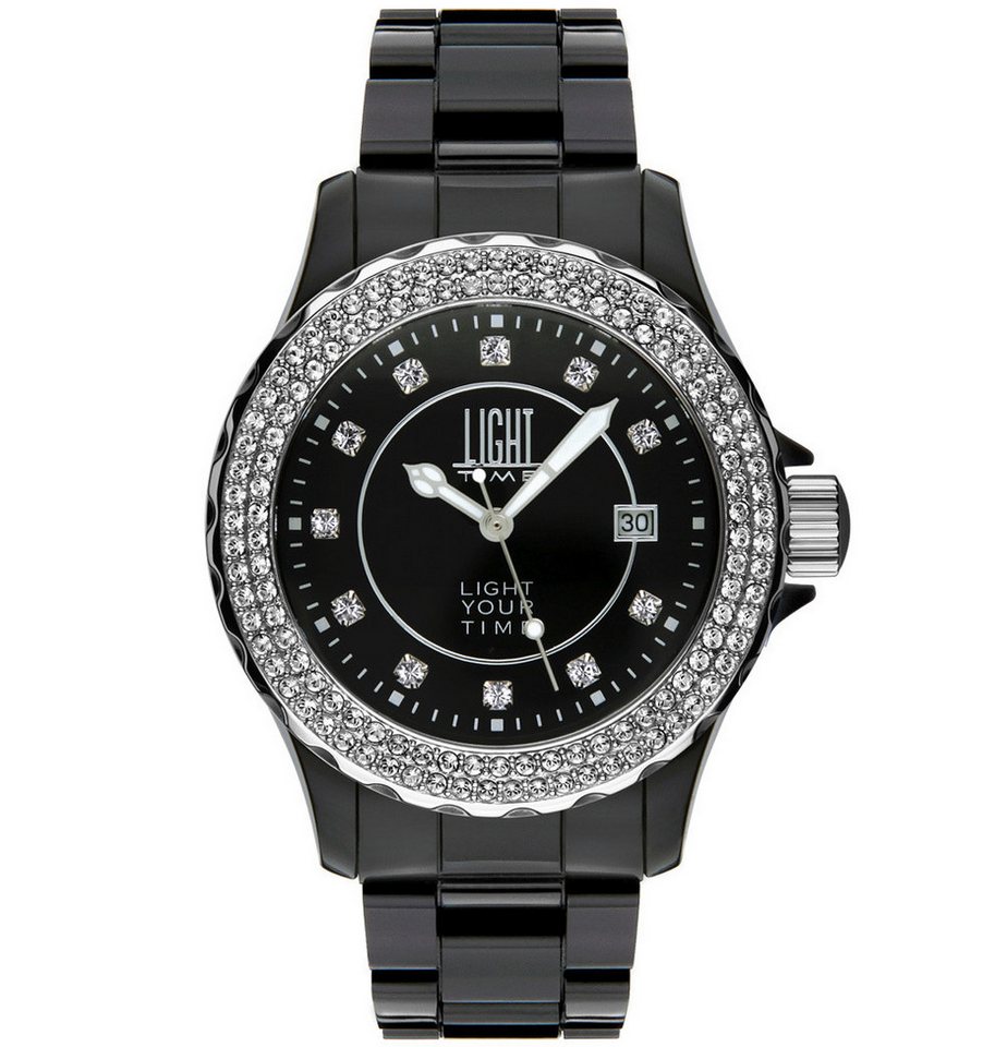 Light Time Quarzuhr Armbanduhr Damen Kunststoff Datum Schwarz Zirkonia L071C Light Time Quarzuhr Armbanduhr Damen Kunststoff Datum Schwarz Zirkonia L071C von Light Time