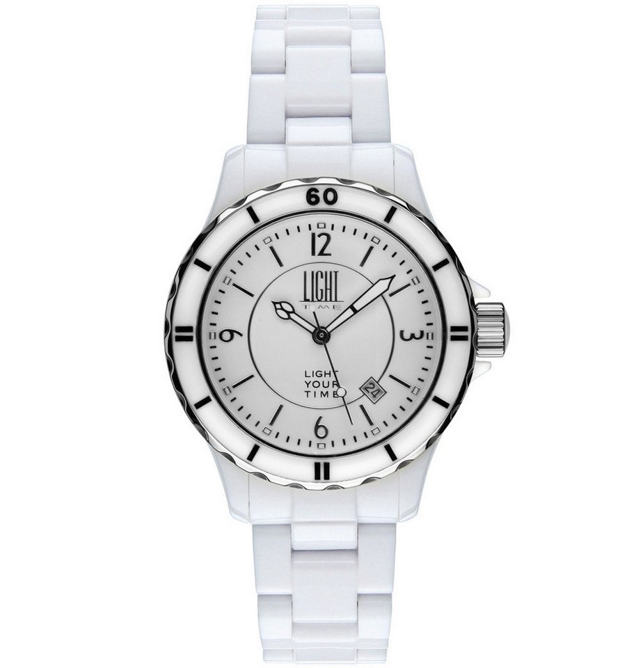Light Time Quarzuhr Armbanduhr Damen Kunststoff Datum Weiß L114A Light Time Quarzuhr Armbanduhr Damen Kunststoff Datum Weiß L114A von Light Time