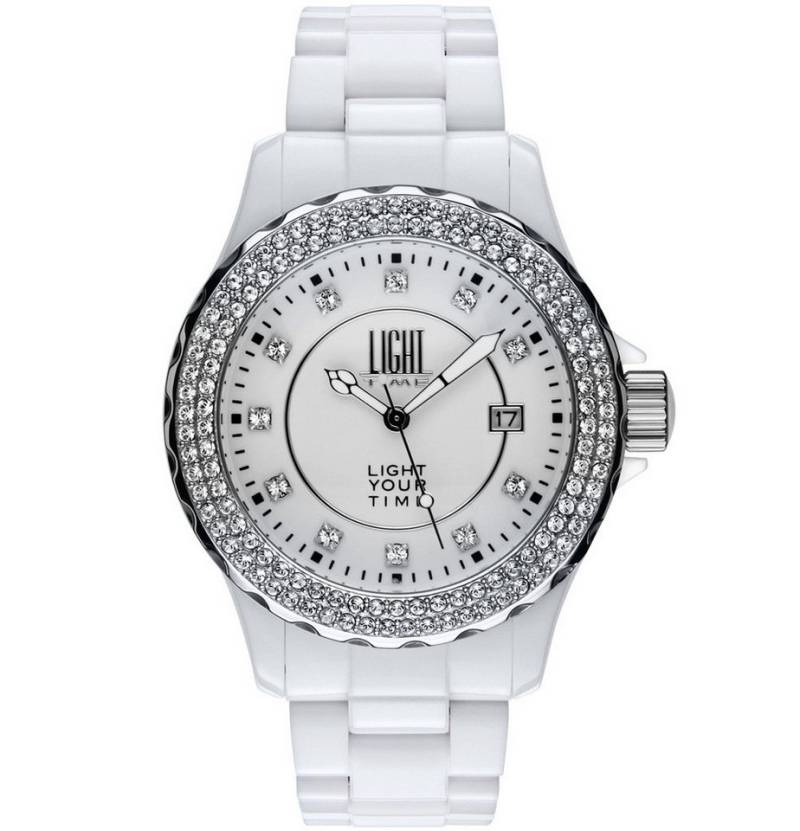 Light Time Quarzuhr Armbanduhr Damen Kunststoff Datum Weiß Zirkonia L071A Light Time Quarzuhr Armbanduhr Damen Kunststoff Datum Weiß Zirkonia L071A von Light Time