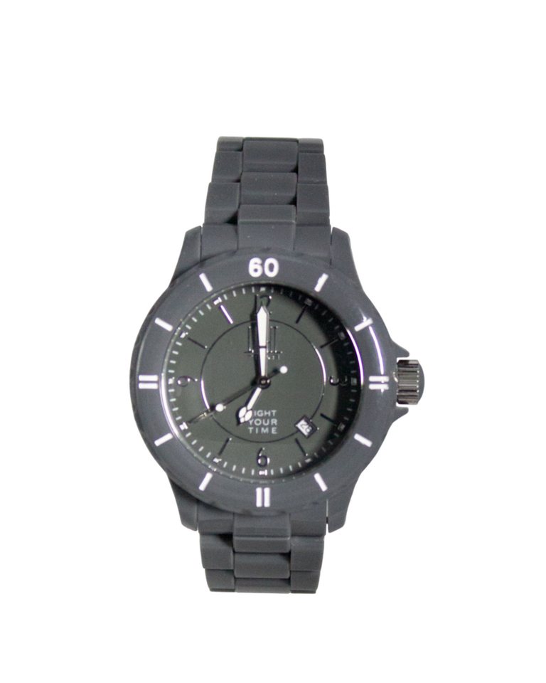 Light Time Quarzuhr Armbanduhr Herren Kunststoff Datum Grau L116GRY von Light Time