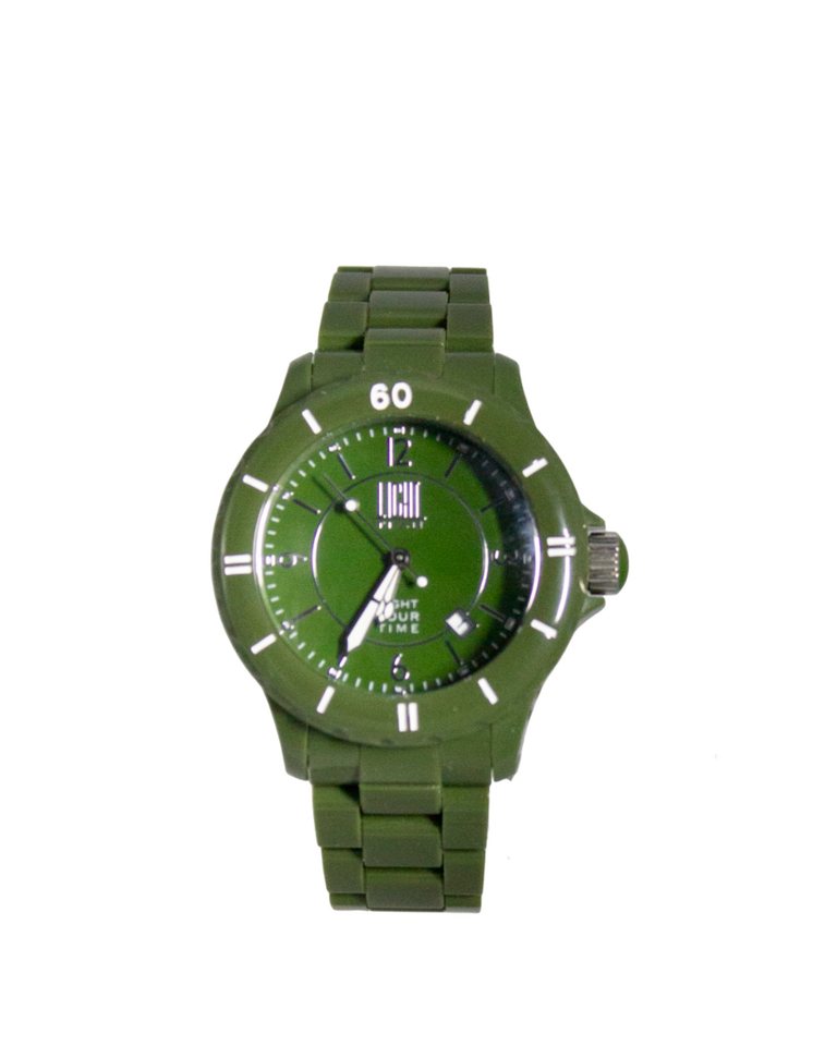 Light Time Quarzuhr Armbanduhr Herren Kunststoff Datum Grün L116ARM von Light Time