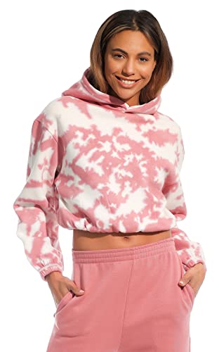 Light & Shade Damen Cropped Kapuzen-Sweatshirt, Mauve Rosa, XS von Light & Shade