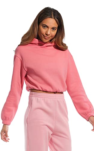 Light & Shade Damen Cropped Kapuzen-Sweatshirt, Minze, XL von Light & Shade