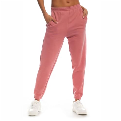 Light & Shade Damen High Waist Loungewear Sweatpants Jogger Jogginghose Hose Lslpnt031 Trainingshose, Mauve Pink, M von Light & Shade