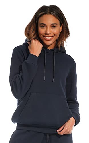 Light & Shade Damen Light and Shade Kapuzenpullover Soft Touch Loungewear Hoodie Sweatshirt Top, Navy, L von Light & Shade