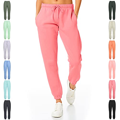 Light & Shade Damen Soft Touch Loungewear Jogginghose Jogger, Rosa, L von Light & Shade