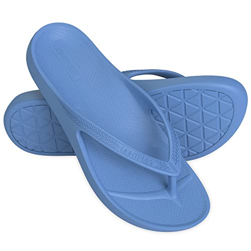 LightFeet Arch Support Flip Flops,Australische Podologen entworfene FlipFlops für Frauen & Männer verhindern müde schmerzende Beine, denim-blau, 10 Women/9 Men von LightFeet