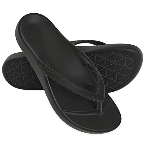 Lightfeet Arch Support Flip Flops,Australische Podologen Designed FlipFlops für Frauen & Männer verhindern müde schmerzende Beine, Schwarz , 44 EU von LightFeet