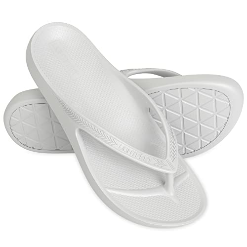 Lightfeet Arch Support Flip Flops,Australische Podologen Designed FlipFlops für Frauen & Männer verhindern müde schmerzende Beine, weiß, 40 2/3 EU von LightFeet