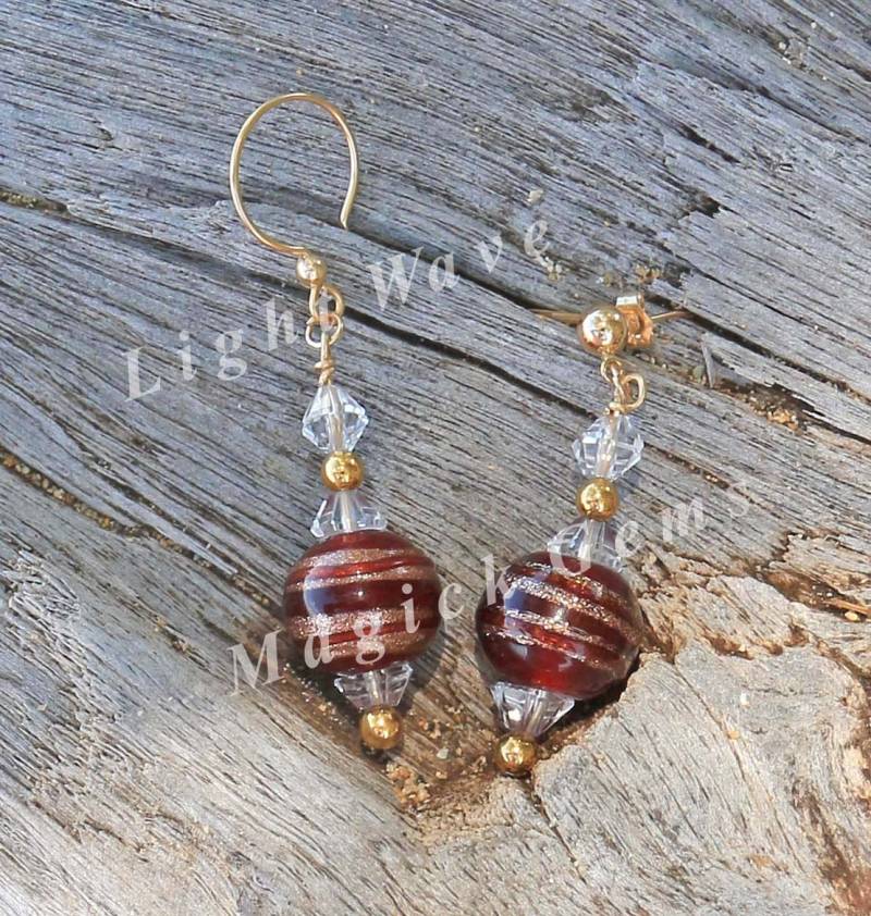 Royal Crimson Ohrringe ~ Rote Vintage Perlen Mit Quarz Free Ship Usa Royal Crimson Ohrringe ~ Rote Vintage Perlen Mit Quarz Free Ship Usa von LightWaveMagickGems
