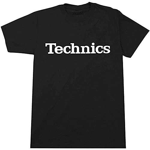 Lightn Bonwe Technics Logo T-Shirt DJ 1200 Turntable Music Variocolors-Schwarz, Schwarz , XL von Lightn