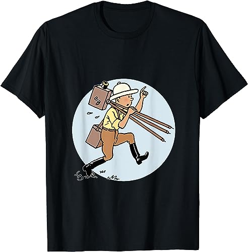 Lightn Tin-Tin and His Camera T-Shirt, Schwarz , XL Lightn Tin-Tin and His Camera T-Shirt, Schwarz , XL von Lightn