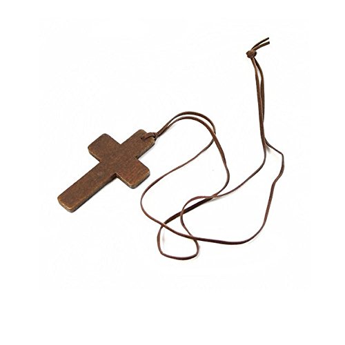 Kreuz-Halskette aus Holz, religiöser christlicher Schmuck von Lightning360