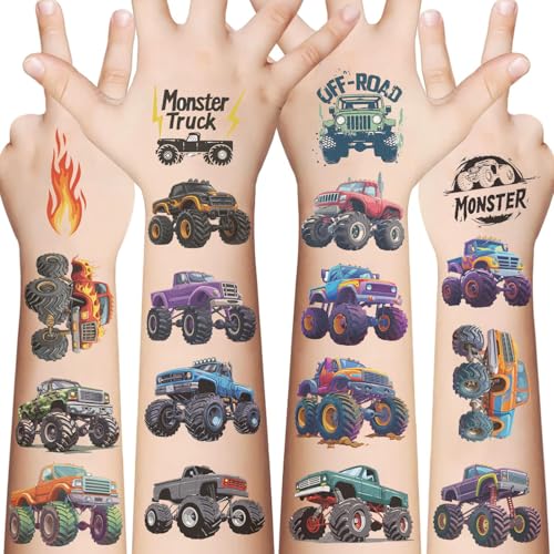 96 Stück Monster Truck Auto temporäre Tattoos für Kinder | 10 Blatt Monstertruck Geburtstagsdekorationen | Monster Truck Party Favors 96 Stück Monster Truck Auto temporäre Tattoos für Kinder | 10 Blatt Monstertruck Geburtstagsdekorationen | Monster Truck Party Favors von LightningStickers