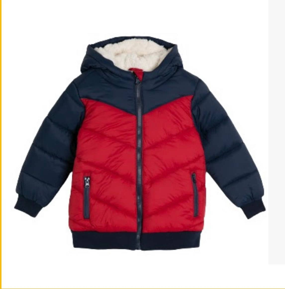 New Koton Kids Boys Winter Puffer Mantel, Sherpa Fell Futter, Kapuzenfutter, Rot, Navy Gr. 3T, 4T, 5, 6 von Lightsinhand