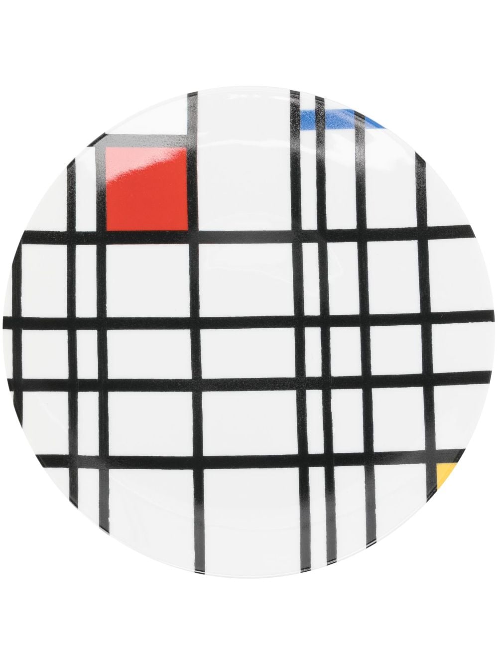 Ligne Blanche Mondrian Composition en Jaune Bleu et Rouge Teller - Weiß von Ligne Blanche
