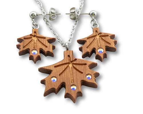 Lignossa Herbstohrringe, Herbstschmuck, handgefertigtes Schmuckset (Set) von Lignossa