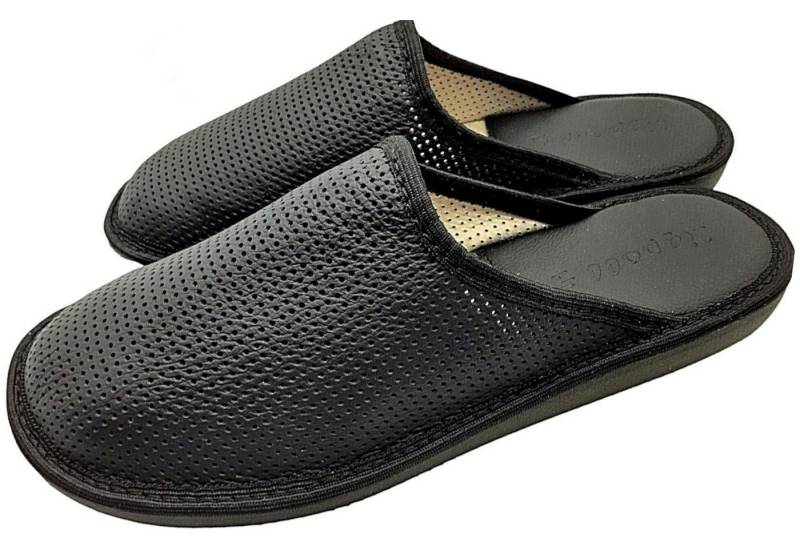 Ligpoll Herren Leder Echtleder Hausschuhe Pantoffeln Latschen Pantolette Hausschuh Bequem und elegant von Ligpoll